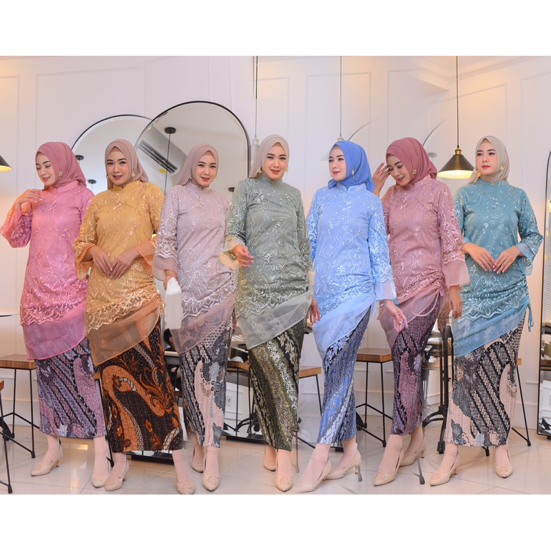 Kebaya model serut samping kekinian stelan tunik kebaya moderen sangat cocok untuk seragaman pesta a