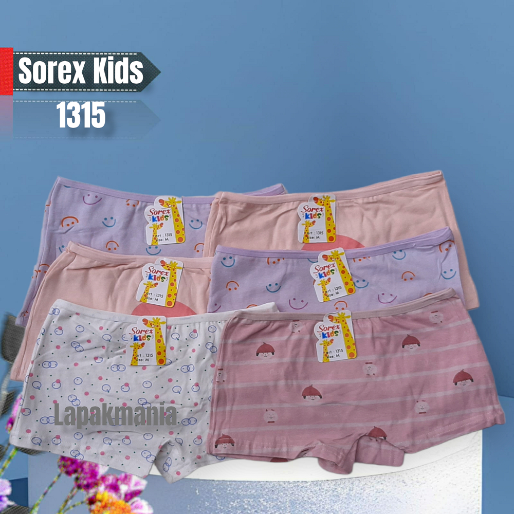CD Sorex Kids 1315 | Celana Dalam Anak Perempuan Boxer Lusinan