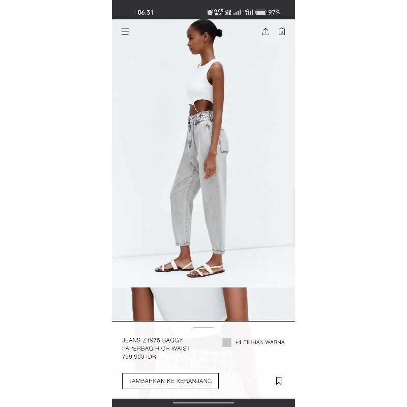 Zara paperbag baggy jeans