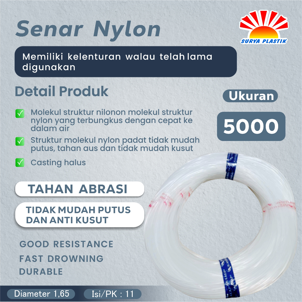Senar Cap Ikan Kakap  Ukuran 5000 (140)  per Roll /Tali Senar Pancing / Senar Layangan