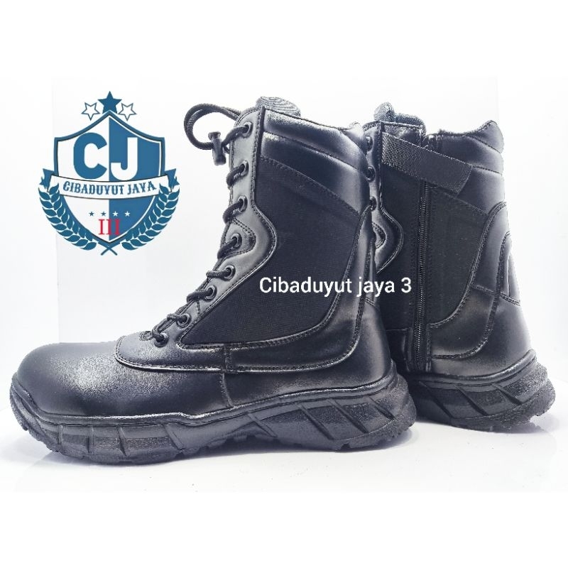 sepatu pdl safety hitam Tactical resleting kombinasi cordura  TNI POLRI SECURITY | Cibaduyut jaya