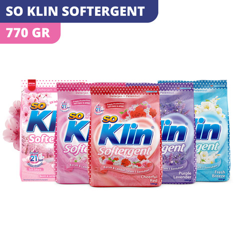 So Klin Softergent Deterjen Bubuk 770gr / Soklin Powder 770 (Tidak Free Piring)