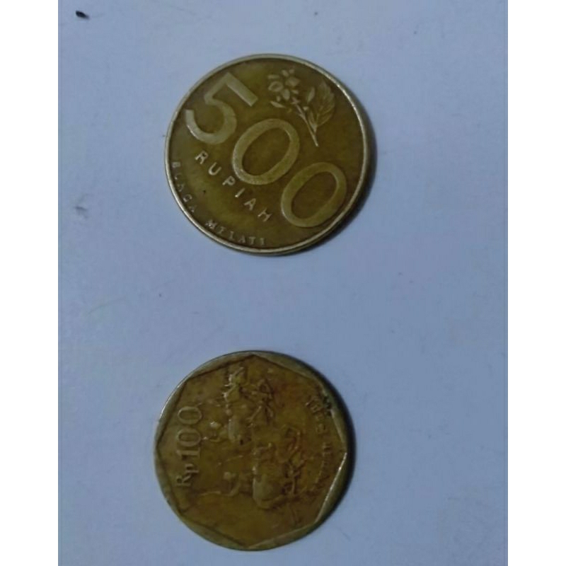 koin kuning 500 dan 100