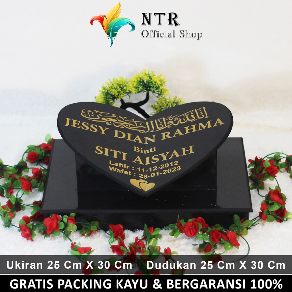 Batu Dudukan Kepala Nisan Makam Granit Lengkap Kuburan Kijing Maesan Full Set Marmer Keramik Hitam P