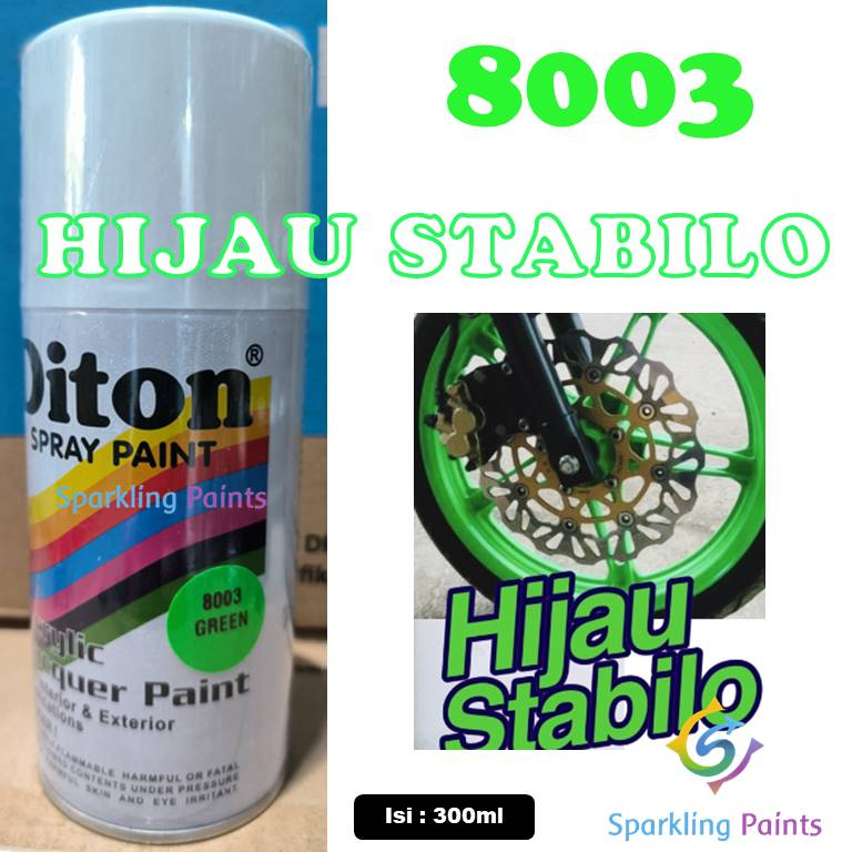Pilox Diton Green 8003 300ml ijo Hijau Stabilo Fluorescent Cat Semprot Motor Mobil Sepeda Pilok Pilo
