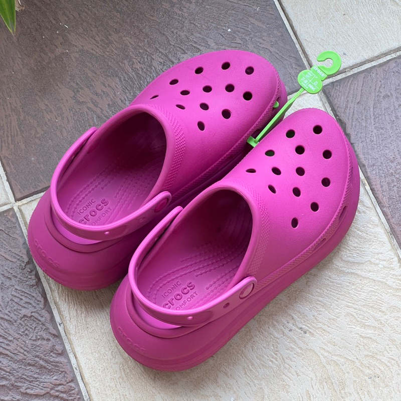 PRELOVED - Sandal Crocs Clog High Sole Original Women Pink