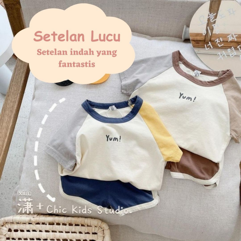 Setelan Baju Kaos Korea Baju Kaos Anak Korea Baju Kaos Dan Celana Baju Anak Ala Korea Baju Anak Colorblok