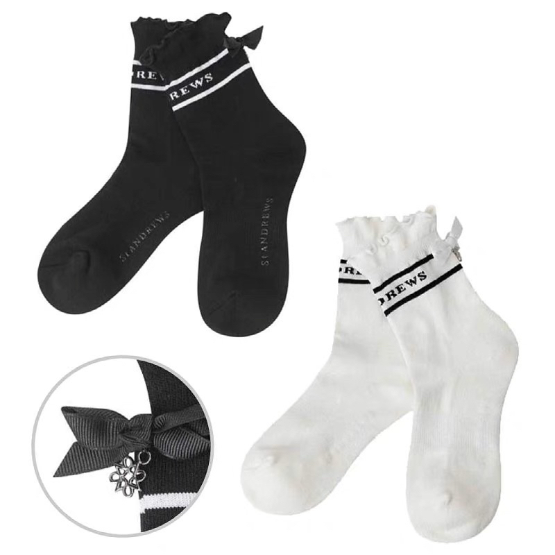 st andrews ruffle socks with standrews charm golf socks kaos kaki golf