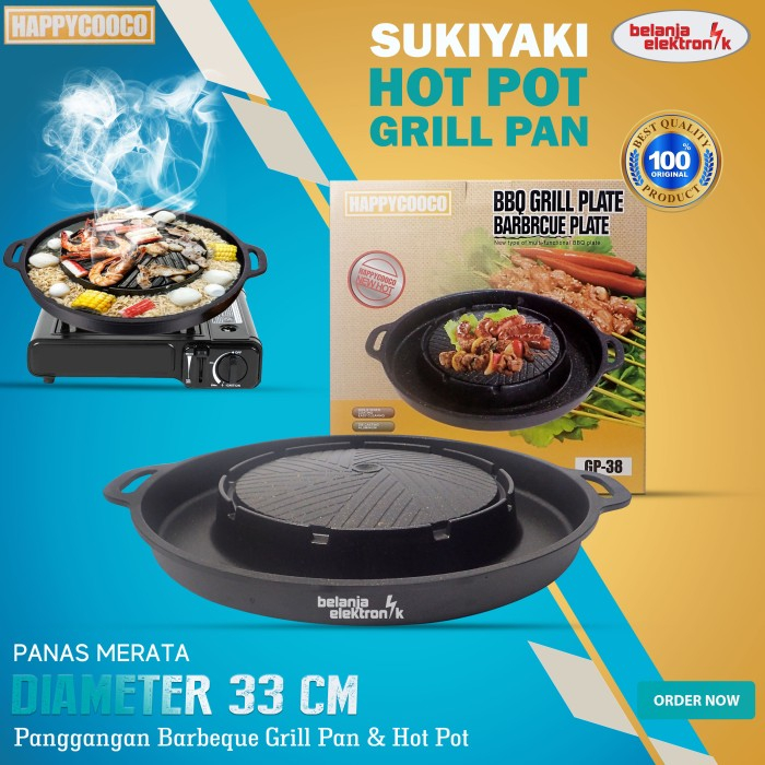 Bulgogi Pan 2 in 1 Panci grill GHK39 Steamboat shabu Suki pot