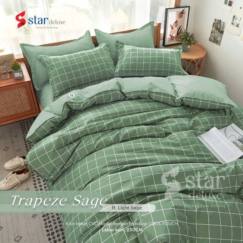 Seprai katun star collection motif trapeze 3 warna (paris, singkuan)