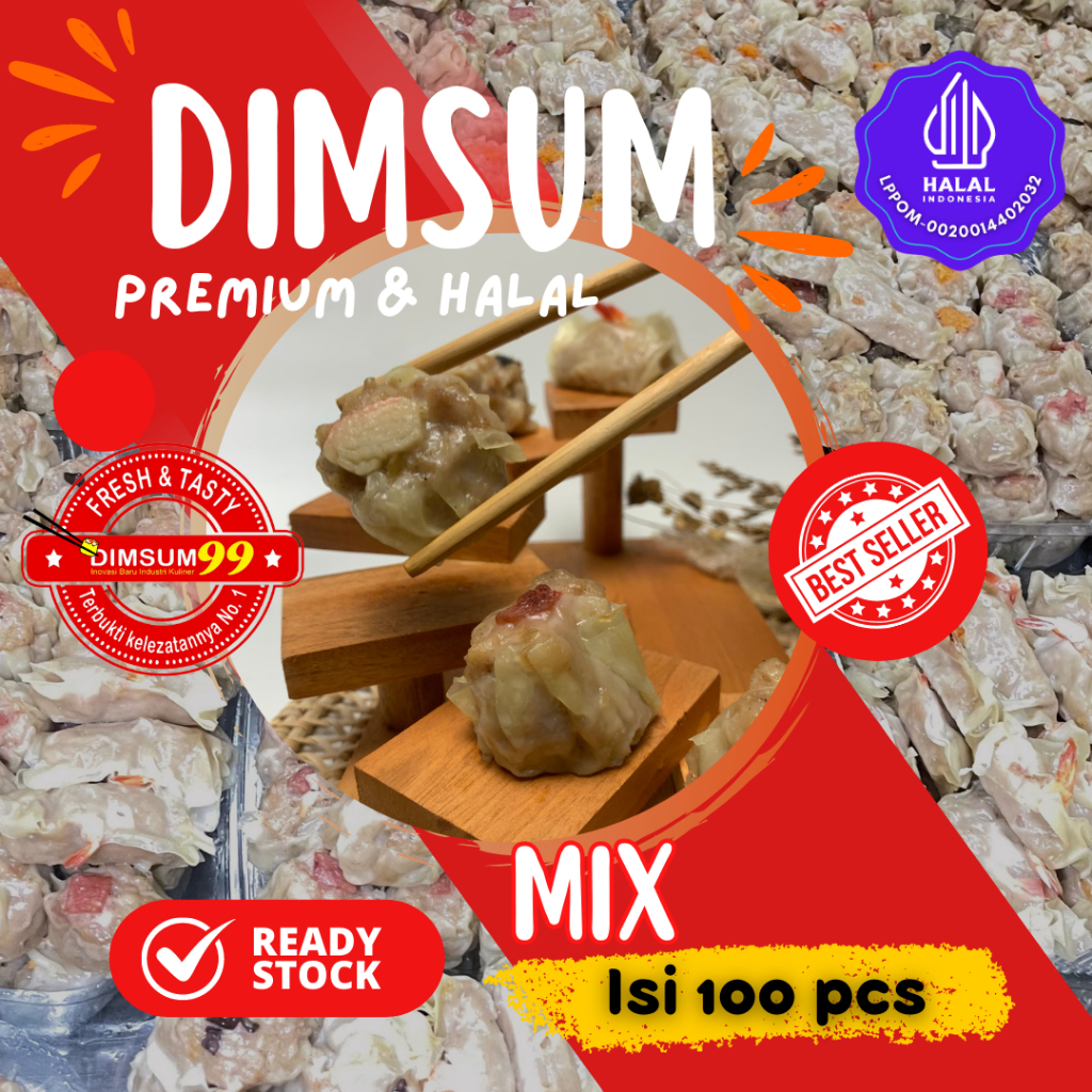 

Ay00! Grosir Terlaris!! Dimsum Frozen & Halal Mix Isi 100Pcs / Gratis Saus Merah & Lada Hitam