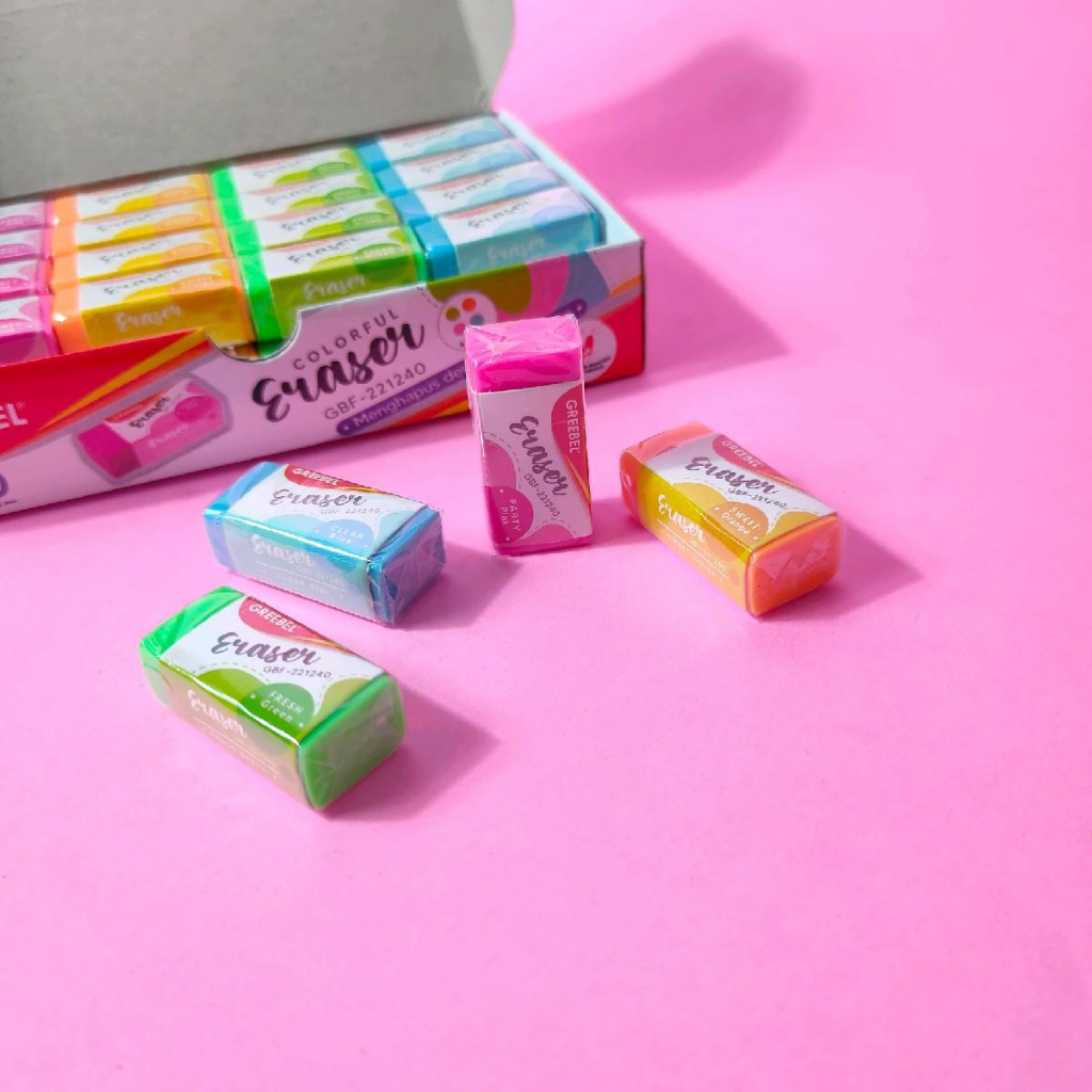 

Penghapus Pensil Greebel Warna Warni stationery tulis