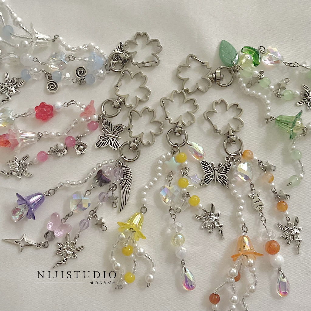 tinkerbell inspired coquette y2k keychain | gantungan kunci | gantungan manik