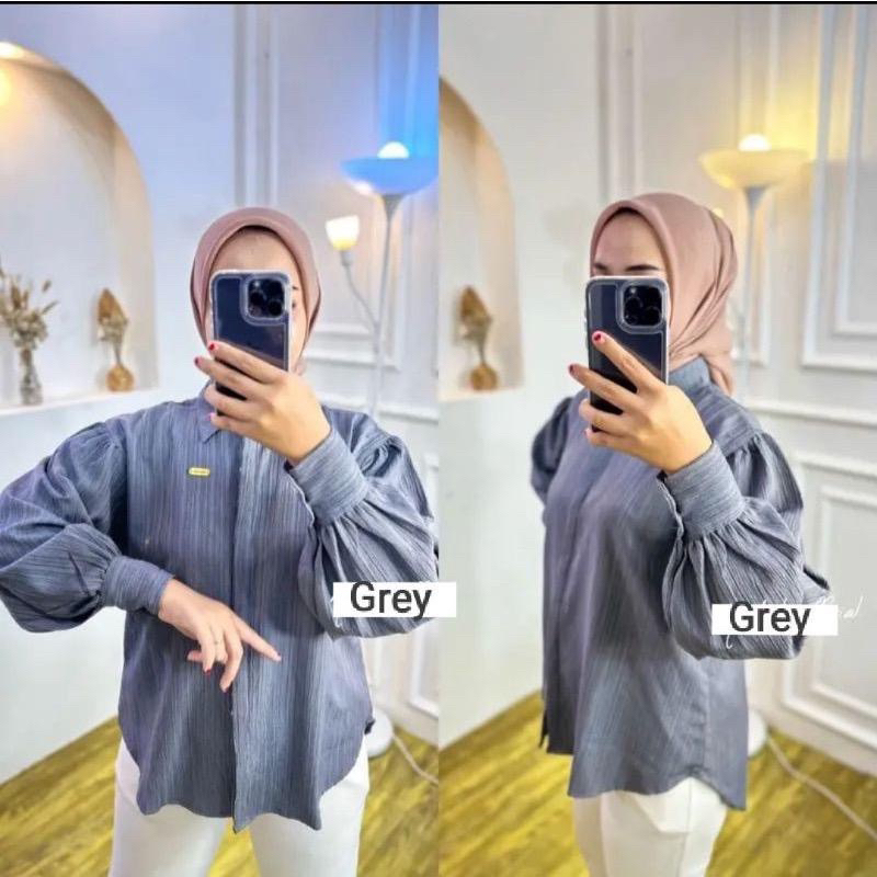 Blouse Wanita Baby Crus Lengan Balon - Kemeja Wanita Oversize - Atasan Wanita Baby Crush - Kemeja Lengan Balon - Pakaian Wanita Terbaru