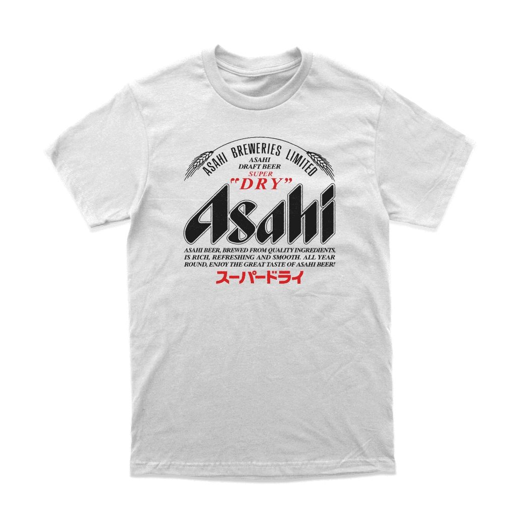 Kaos Asahi Beer Vintage Tshirt "Super Dry" White Merchandise