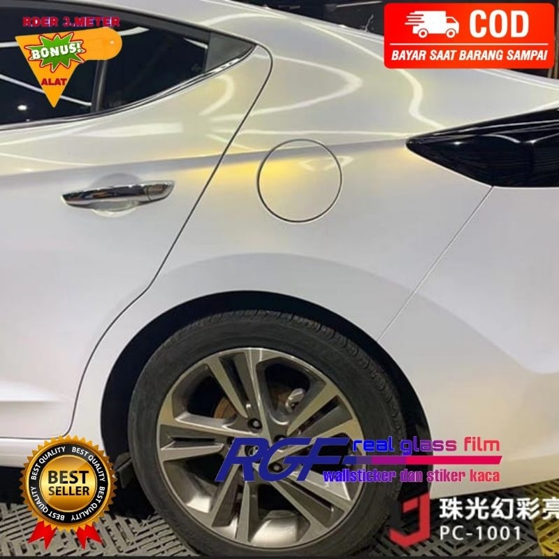 Ay00 STIKER MOBIL PUTIH MUTIARA LEMBAYUNG UNGU PINK DAN LEMBAYUNG BIRU CAMELEON