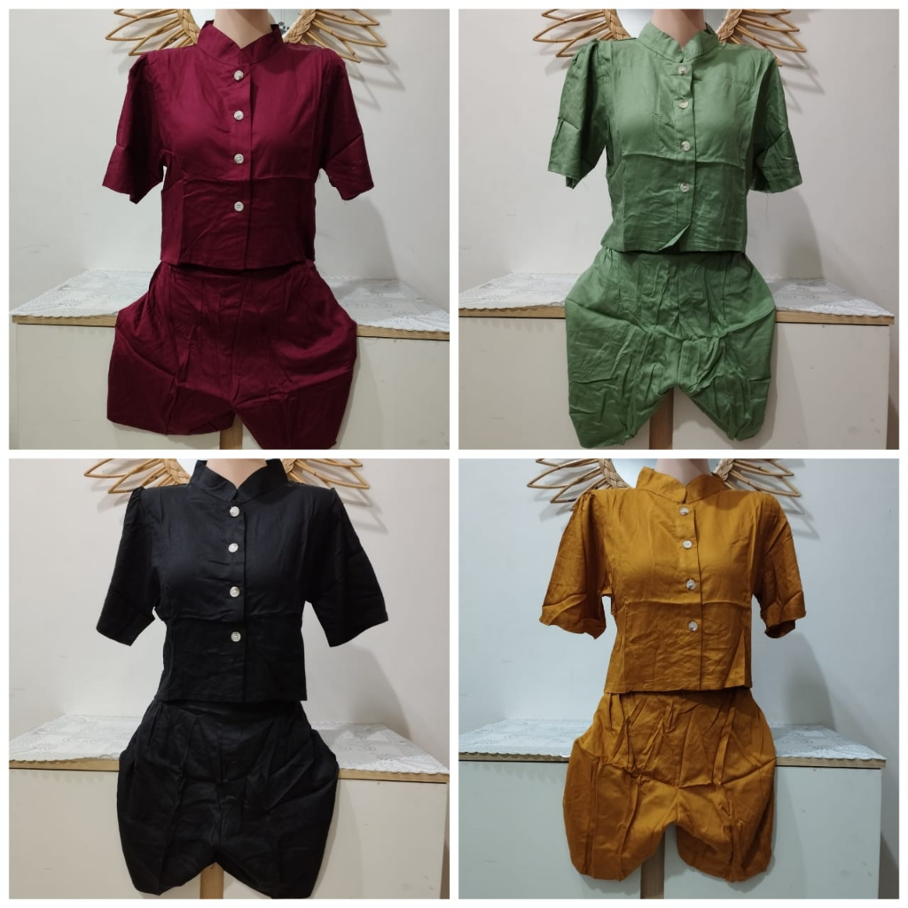 One Set crop top celana pendek / Setelan Rayon celana pendek