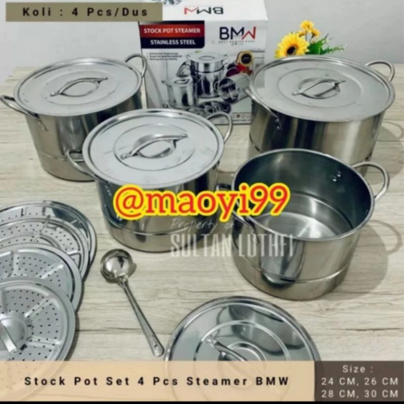 PANCI STOCK POT STAINLESS 4 PCS BMW