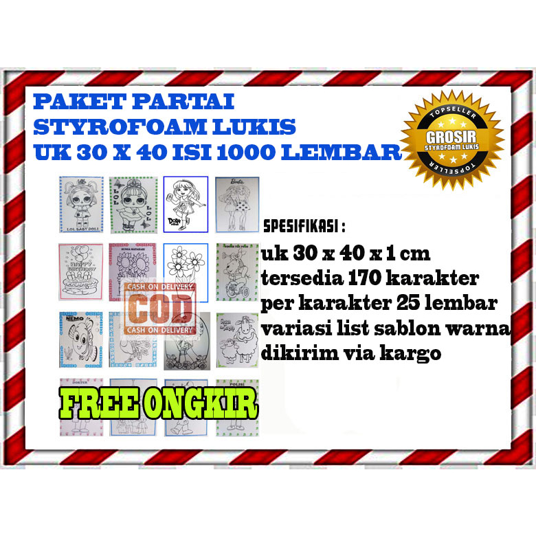 

Paket partai 1000 pcs sterofoam GRATIS ongkir