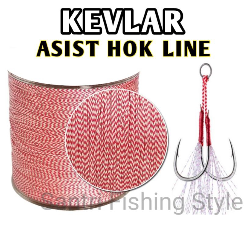 assist line kevlar solid asist hok metal jig benang tali asist hok benang jig untuk kail jig 95lbs 1