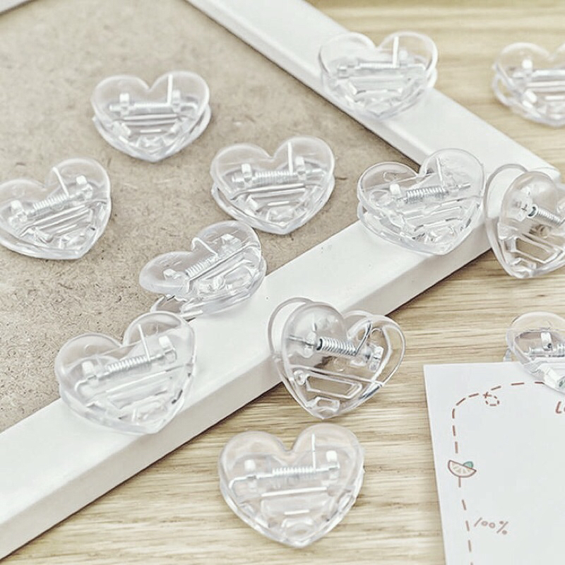 

Paper Clip Bentuk Hati Transparan Bening Heart Paper Clip Plastic Transparant