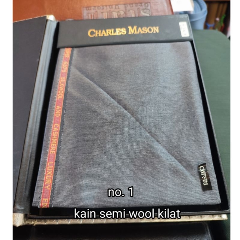 Kain Bahan jas & celana  semi wool kilat  Charles mason / Bahan kain jas wool mengkilat (hrg 0.5 m)