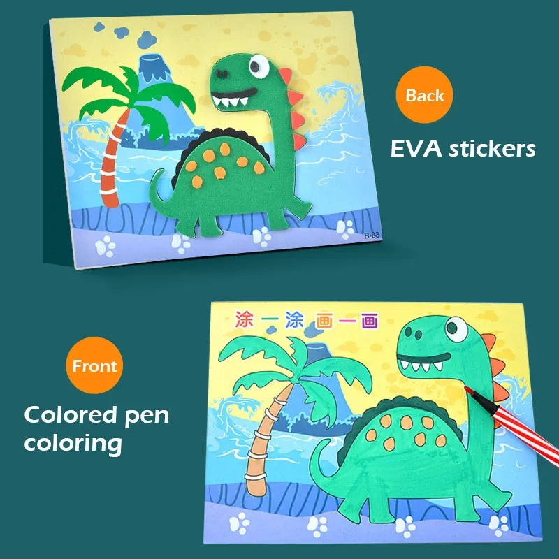 DIY 3D Eva Sticker Mainan Kreativitas Keterampilan Anak Menempel Kolase