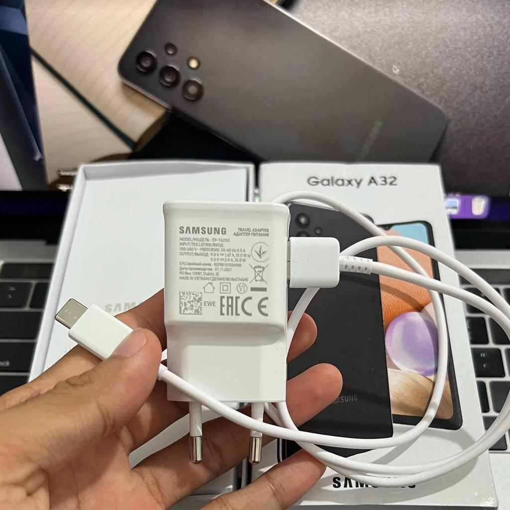 CHARGER ORIGINAL SAMSUNG A32 15 WATT FAST CHARGING TIPE C BAWAAN HP COPOTAN