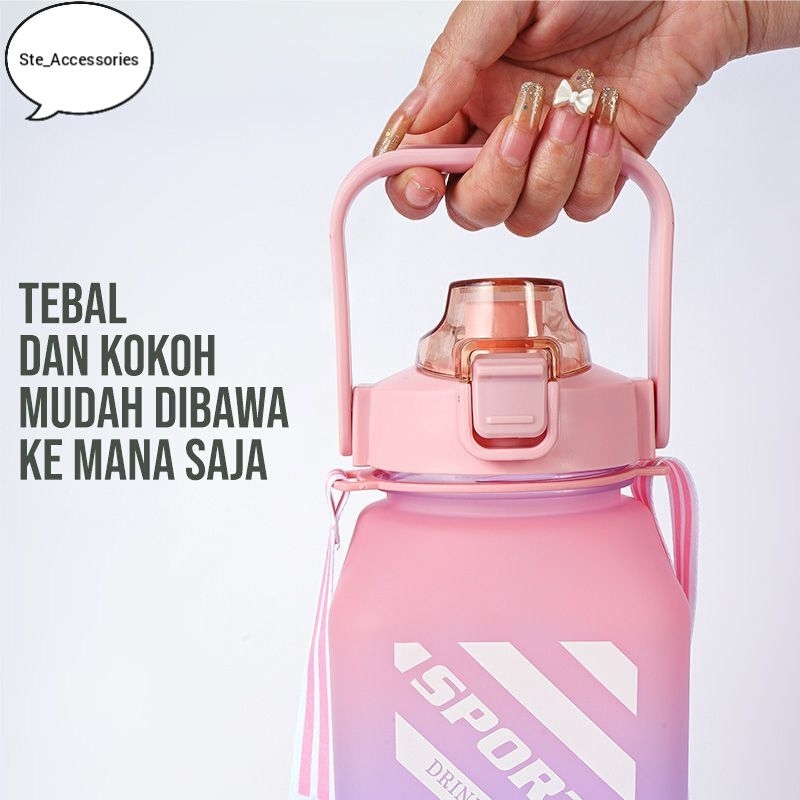 Botol Minum Gemoy Motivasi 1500ML Korea Kotak