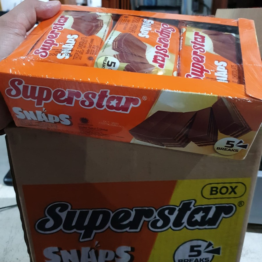 

ED 10.25 - SNAP BOX 12S - SUPERSTAR SNAPS 12PCS / WAFER COKLAT SUPER STAR SNAP