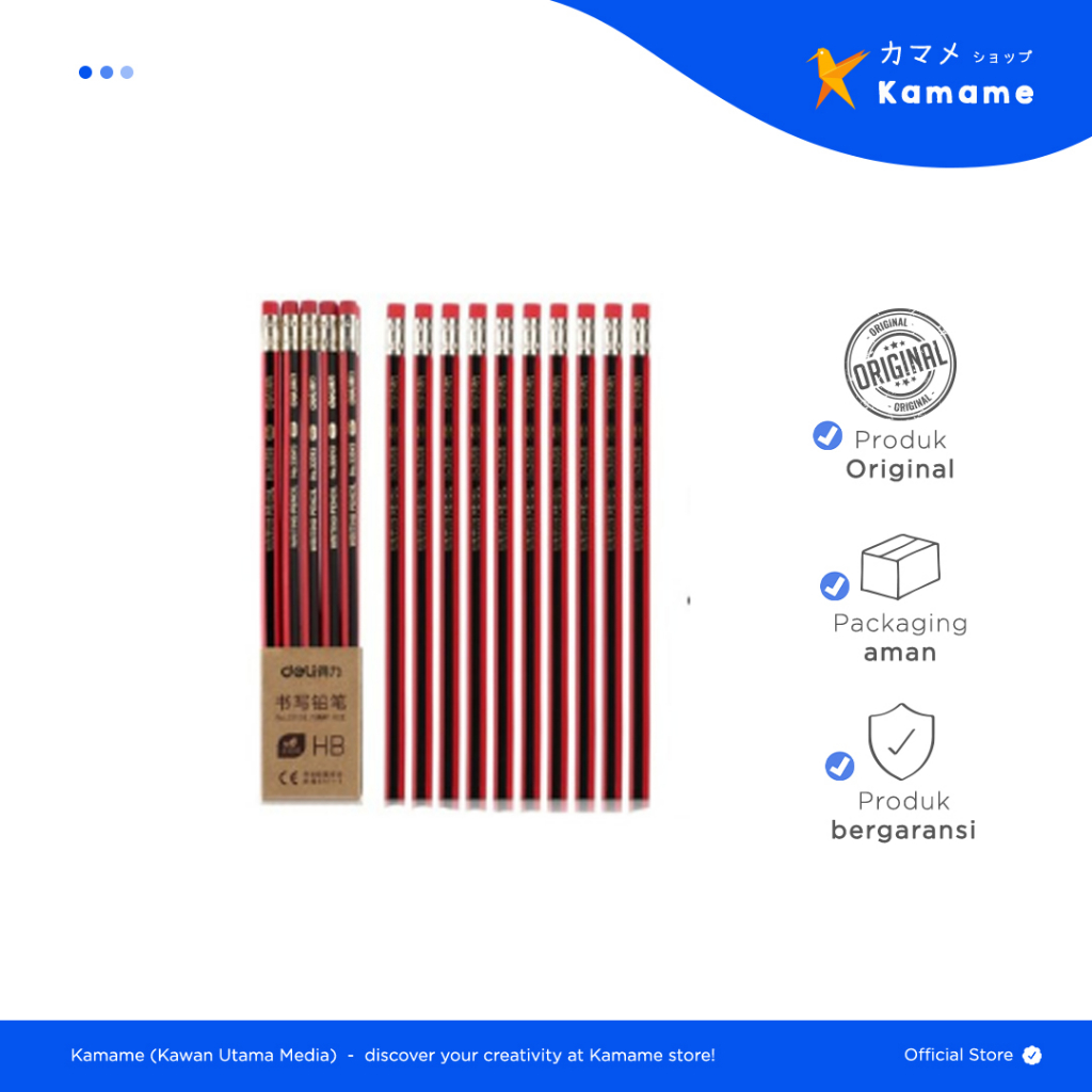 

Deli Graphite Pencil - HB/10 Pcs Dengan Design yang Menarik 33158 - Kamame