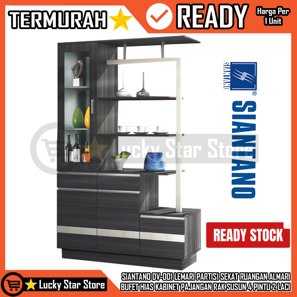 {INSTANT} SIANTANO DV-001 LEMARI PARTISI SEKAT RUANGAN ALMARI HIAS 4 PINTU 2 LACI DEVIDER LEMARI PAJ