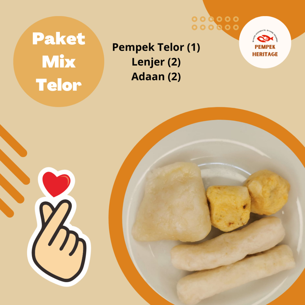 

Pempek Palembang Tenggiri Paket Campur Telor Adaan Lenjer