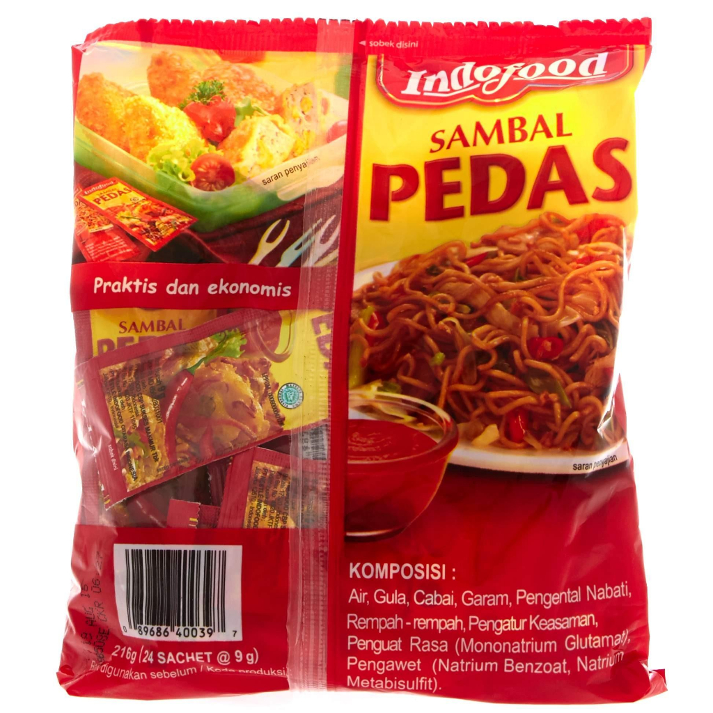 Indofood Sambal Pedas Sachet 24x8gr