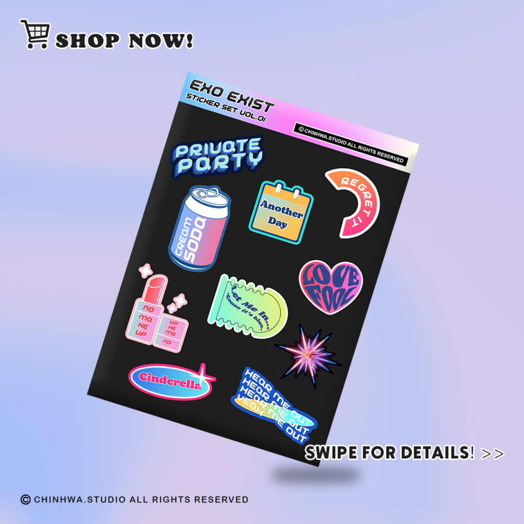 DIY Sticker KPOP Aesthetic/ EXO STICKER Cream Soda