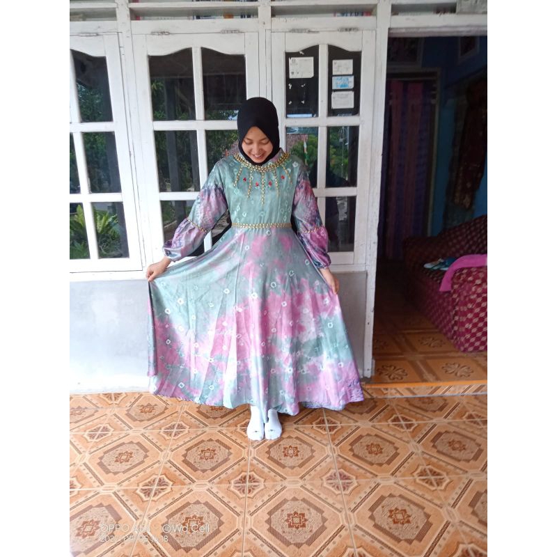 gamis jumputan asli Palembang request seragam gamis jumputan original Palembang asli