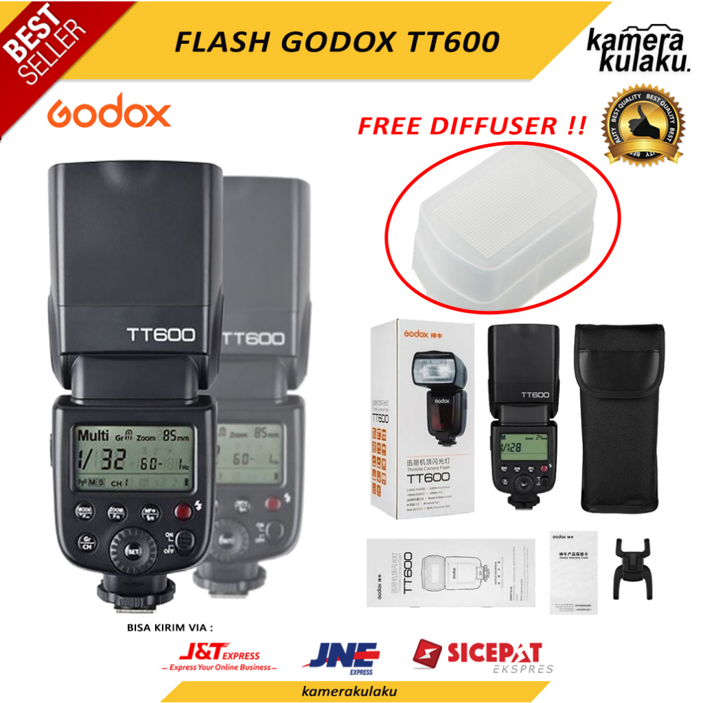 Flash Godox TT600 Camera Flash Universal FREE DIFFUSER