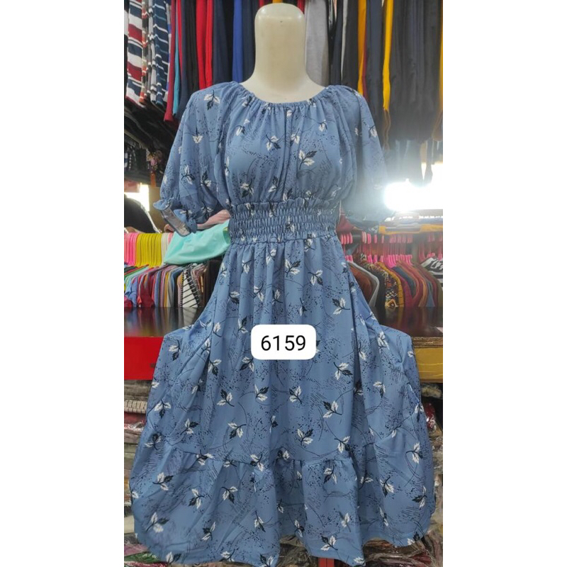 DASTER KERUT PENDEK/DASTER KERUT DADA BALI / ALL SIZE L WARNA RANDOM BAHAN RAYON MOTIF BUNGA MELATI 