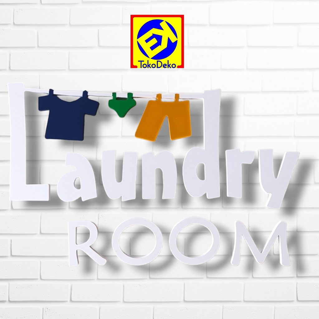 Dekorasi Rumah Hiasan Dinding Tulisan Timbul Laundry Room