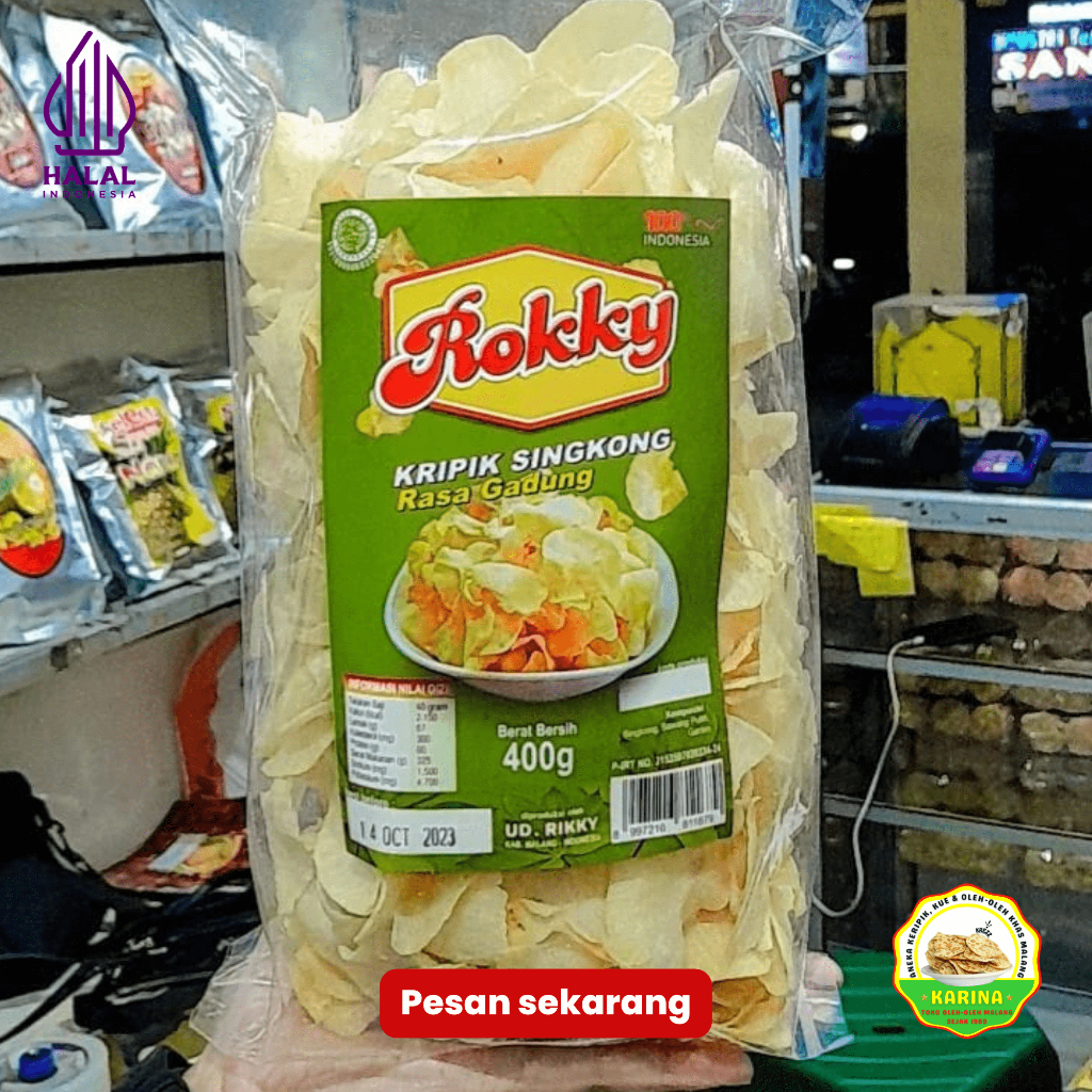 

KERIPIK SINGKONG GADUNG CAP ROKKY | CAMILAN KHAS KOTA MALANG