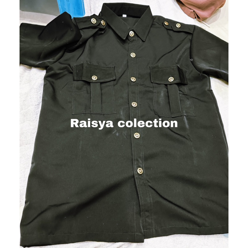 baju safari hitam lengan pendek / seragam safari lengan pendek hitam