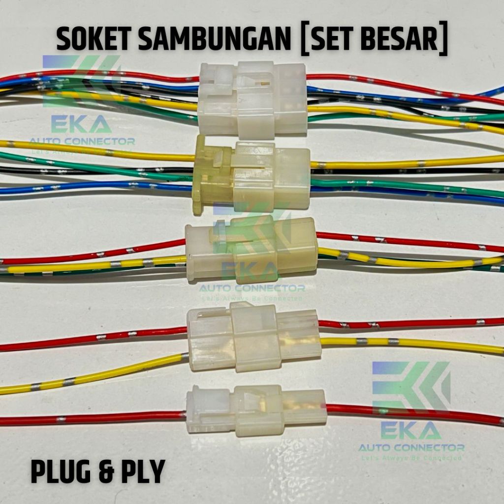 Socket sambungan 1 pin 2 pin 3 pin 4 pin 6 pin BESAR Motor dan mobil