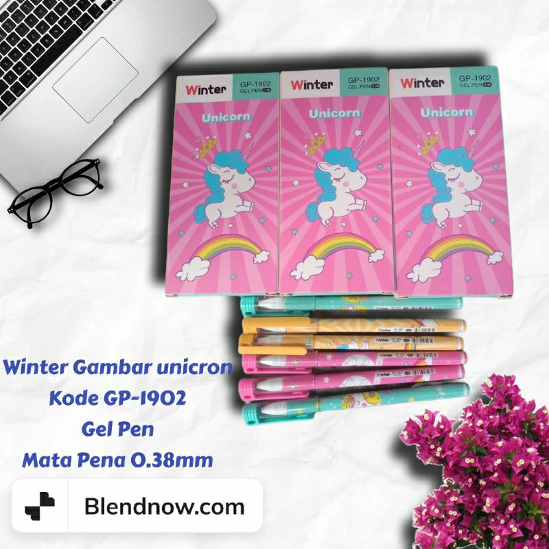 

12 Pcs Pulpen Winter Gambar Unicron Gel Pen