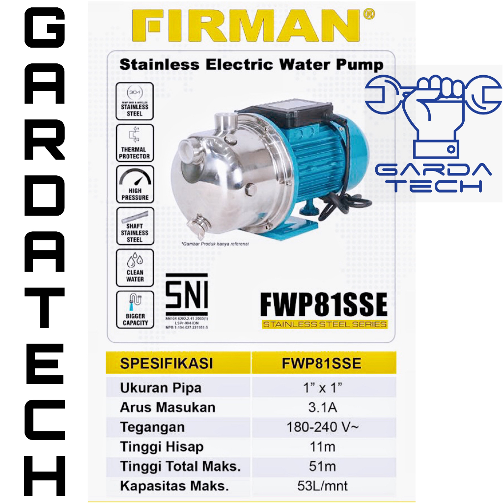 Pompa Air Stainless Firman FWP 81 SSE