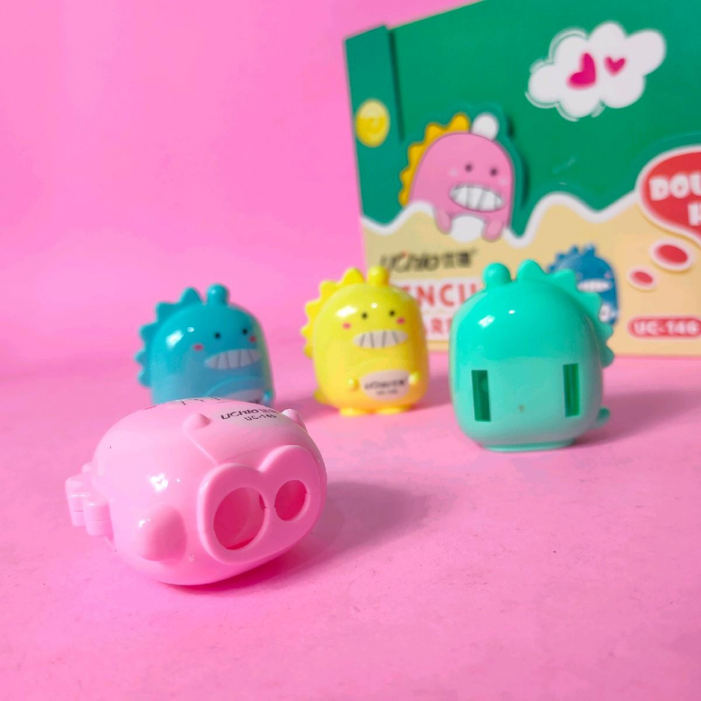 

[REAL PICT] 1 Pcs Rautan Pensil Karakter Dino Lucu