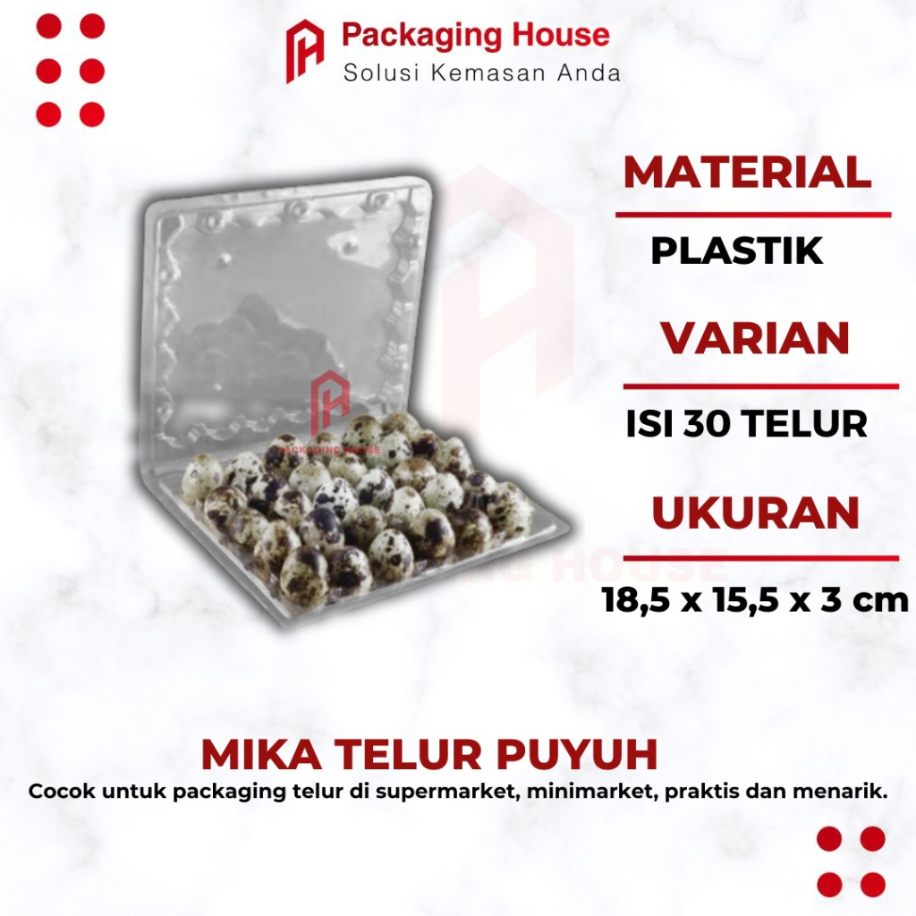 MIKA TELUR PUYUH | MIKA TRAY TELUR | MIKA TELUR PUYUH ISI 30 BUTIR