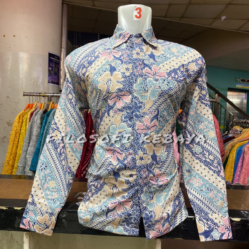 KEMEJA BATIK JUMBO PRIA LD 125 LD 130 LD 140 LENGAN PANJANG HEM BATIK PENDEK JUMBO