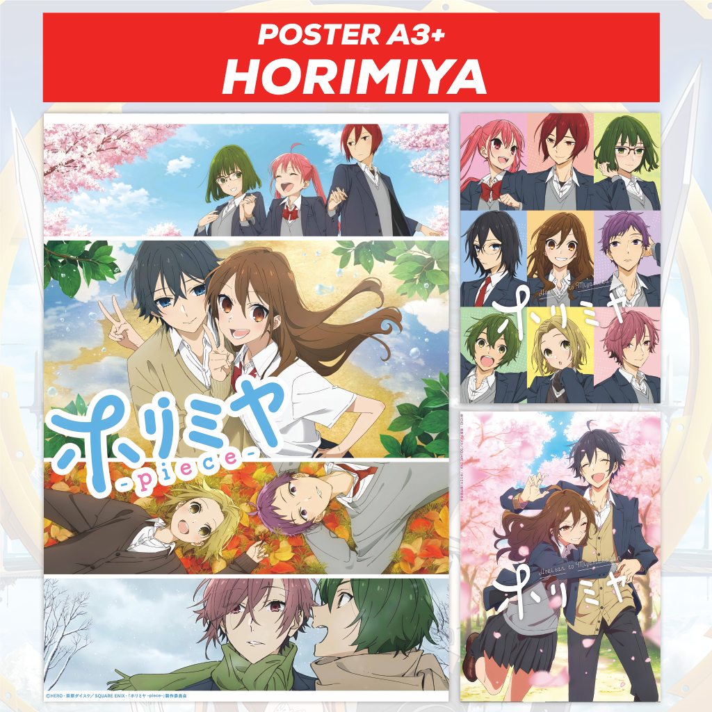 Poster Horimiya Hori-san to Miyamura-kun Anime Ukuran A3+ - Izumi Miyamura, Kyouko Hori, Yuki Yoshik