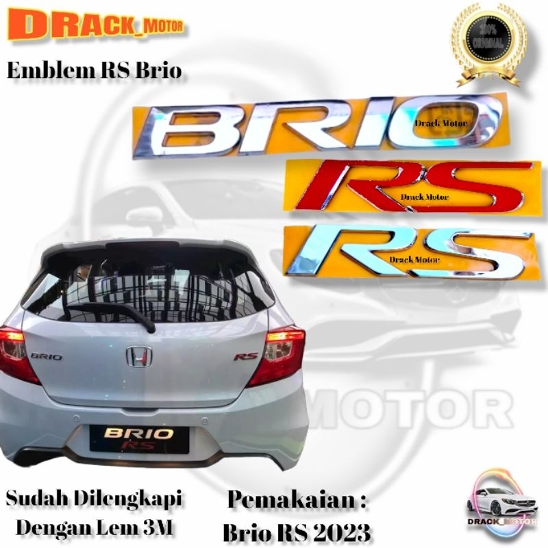EMBLEM BRIO RS ORIGINAL HONDA BRIO/EMBLEM BAGASI HONDA BRIO RS /EMBLEM HONDA BRIO RS ORIGINAL