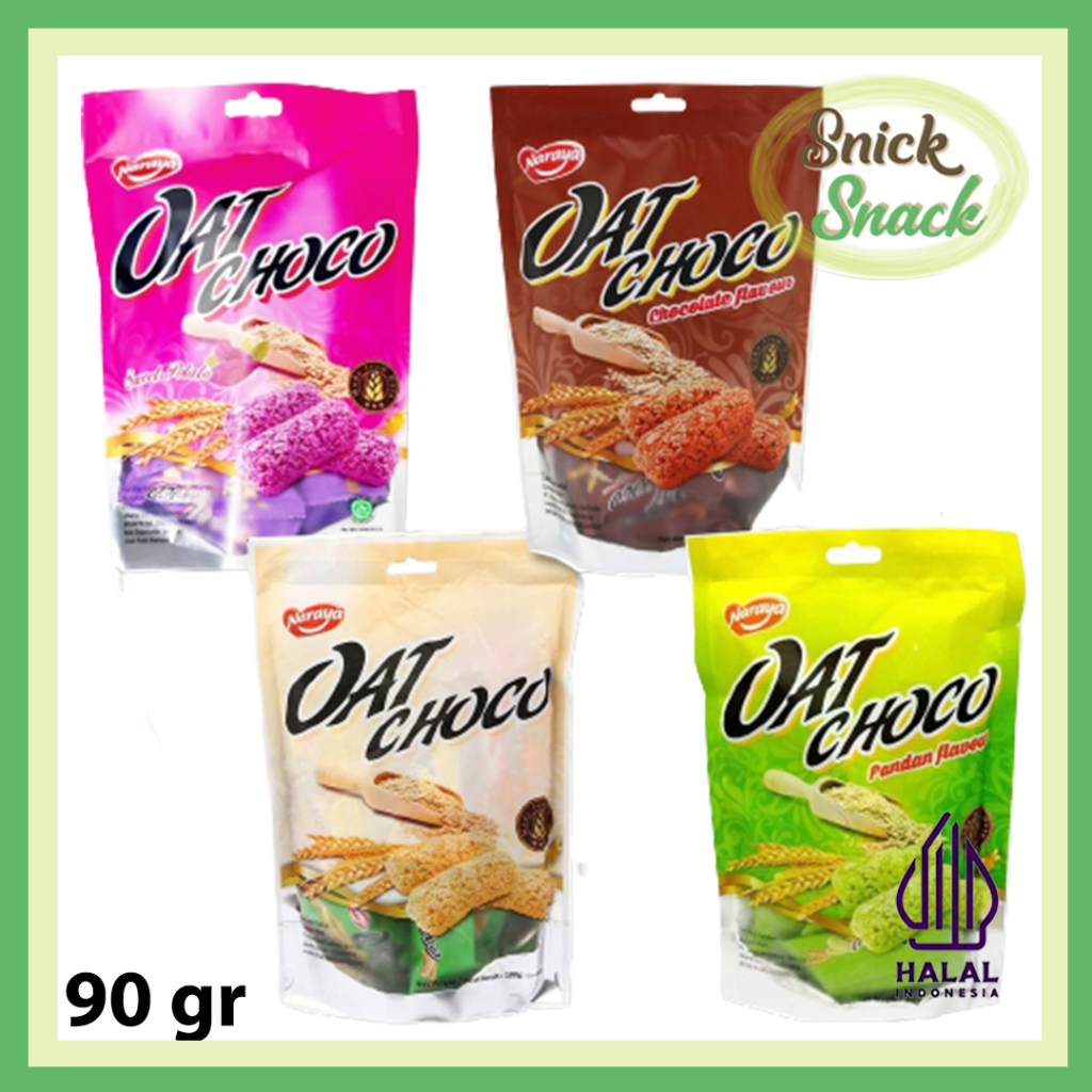 

Naraya Oat Choco 90 gr Pouch Biskuit Oats Original Coklat Strawberry Ubi Ungu